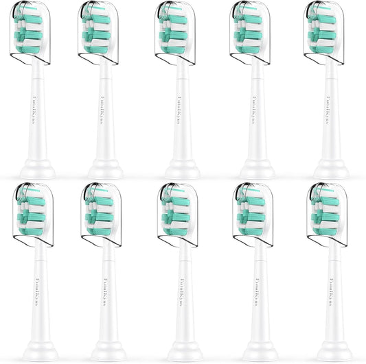 Toothbrush Replacement Heads for Philips Sonicare C1 C2 ProtectiveClean 4100 5100 Electric Toothbrush Head 1 2 Series Plaque Control Snap-on, 10 Pack