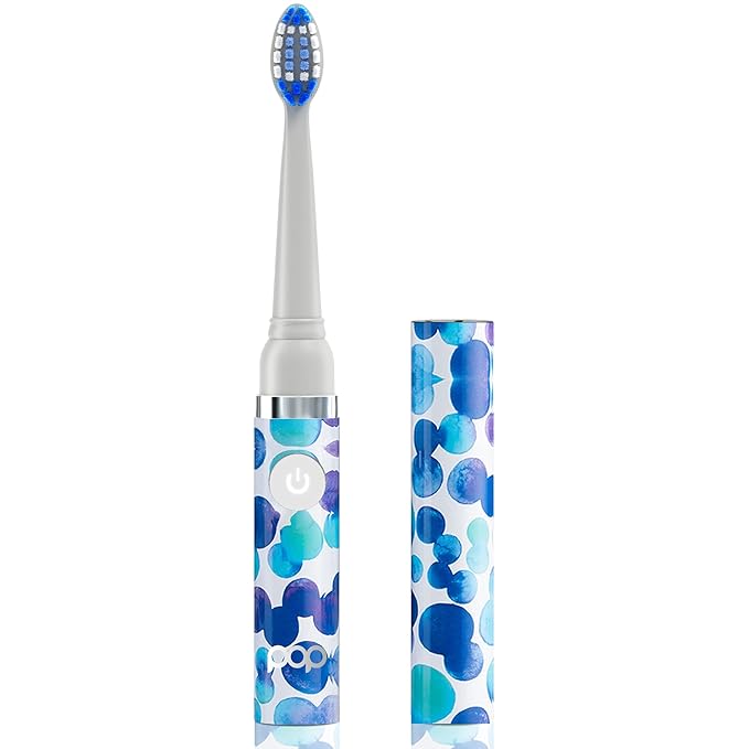 Pop Sonic Electric Toothbrush (Blue Bubble) - Travel Toothbrushes w/AAA Battery | Kids Electric Toothbrushes with 2 Speed & 15,000-30,000 Strokes/Minute, Dupont Nylon Bristles