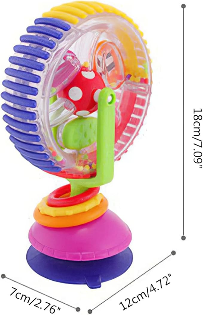 Suction Cup Rotary Windmill High Chair Bath Toy Educational Fine Motor Skill Shower Dinner for Time for Infant B Baby Highchair Toy with Suction