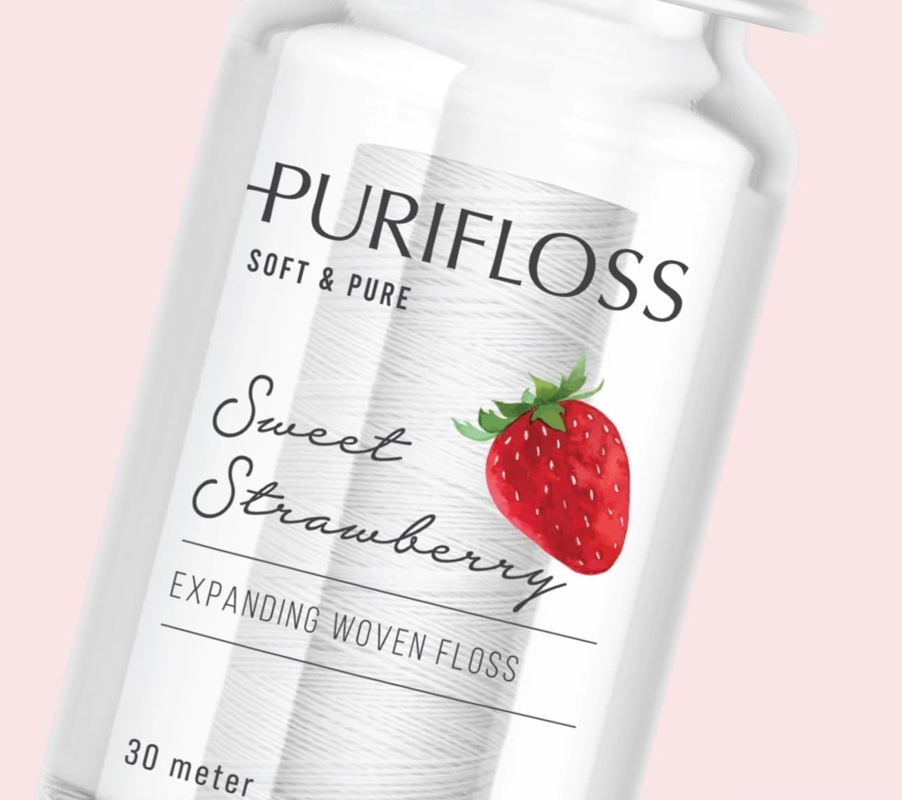 Premium Expanding Woven Dental Floss, PTFE & PFAS Free, Sweet Strawberry, Eco-Friendly, Vegan, Cruelty-Free, Dentist Recommended, Teen & Kid Friendly (33 Yards)