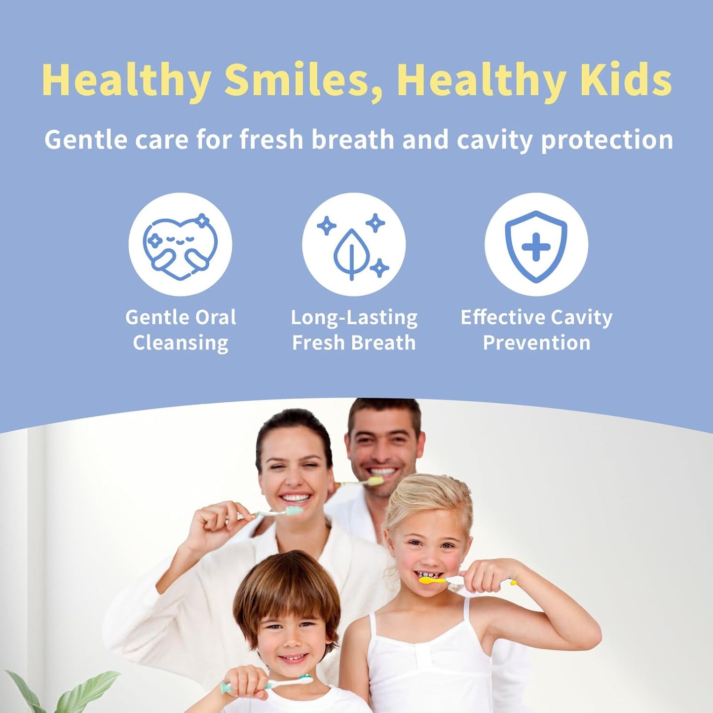 Mouth Spray for Kids, Toddler Toothpaste Helper, Fluoride Free Baby Toothpaste Cavity Protection, Oral Care with Natural P113+ Antibacterial Peptide - for Newborns to Age 12 (Blueberry)