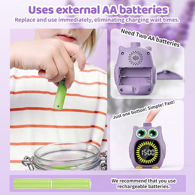 Visual Timer for Kids 99 Minute Kid Timer Visual Countdown Focus Smoother Routines for ADHD Autism Toddler Classroom Home Silent Management Tools Purple