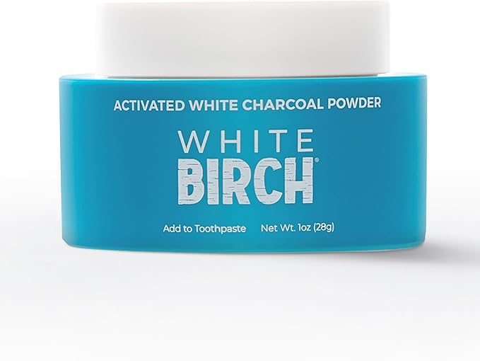 White Birch Activated White Charcoal Powder - Professional Teeth Whitening Charcoal - Natural & Fluoride Free Oral Care (White Charcoal Powder)