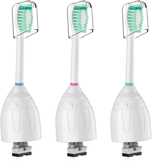 Toothbrush Heads for Philips Sonicare Replacement Brush Heads Medium Soft Dupont Bristles Electric Toothbrush Replacement Heads Fit E-Series Essence Xtreme Elite Advance and CleanCare, 3 Pack, White