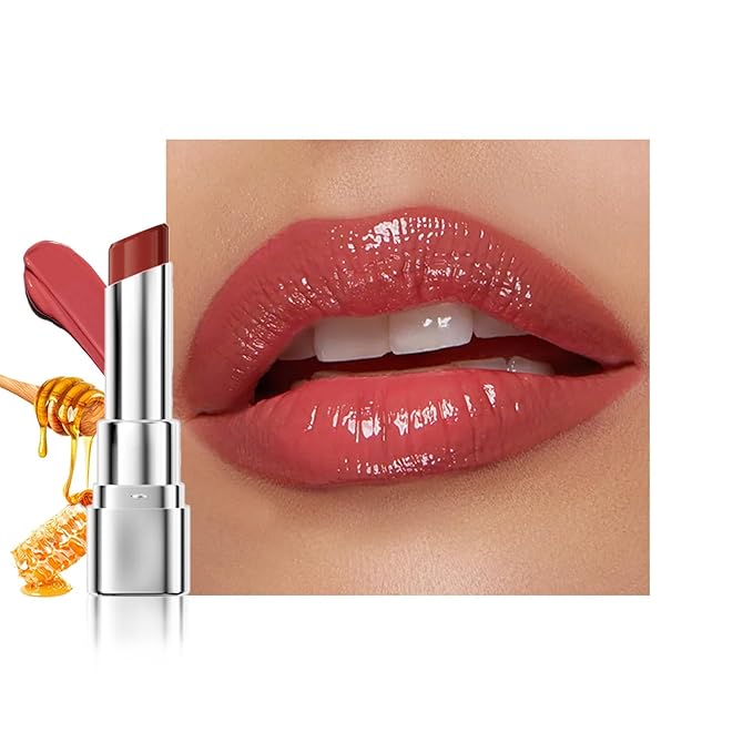 Red Honey Tinted Lip Stain Lip Balm Lip Gloss Lipstick, Sheer Hydrating Lip Stains Tint, Moisturizing Lip Color for All Skin Tones, Nourishing Lip Balm with a Hint of Natural Black Cherry Tint (Red)
