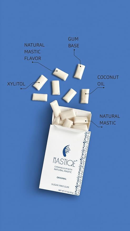 Mastiqe Sugar Free Hard Chewing Gum with Natural Mastic (Original, 20 Count)