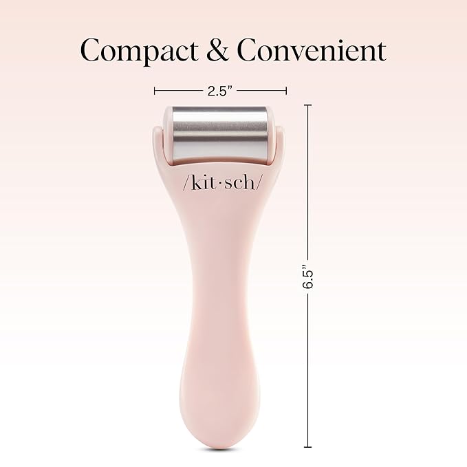 Kitsch Ice Roller for Face – Stainless Steel Face Ice Roller to Reduce Puffiness, Redness & Headaches – Cooling Facial Roller for Skin Care, Irritation Relief & Spa-Like Experience at Home - Pink