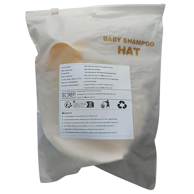 FUNUPUP Baby Shower Cap for Kids with Bath Rinse Cup, Adjustable Toddler Hair Washing Shield Hat Baby Bath Visor Shampoo Hat for Toddlers 6M-9T, Pink