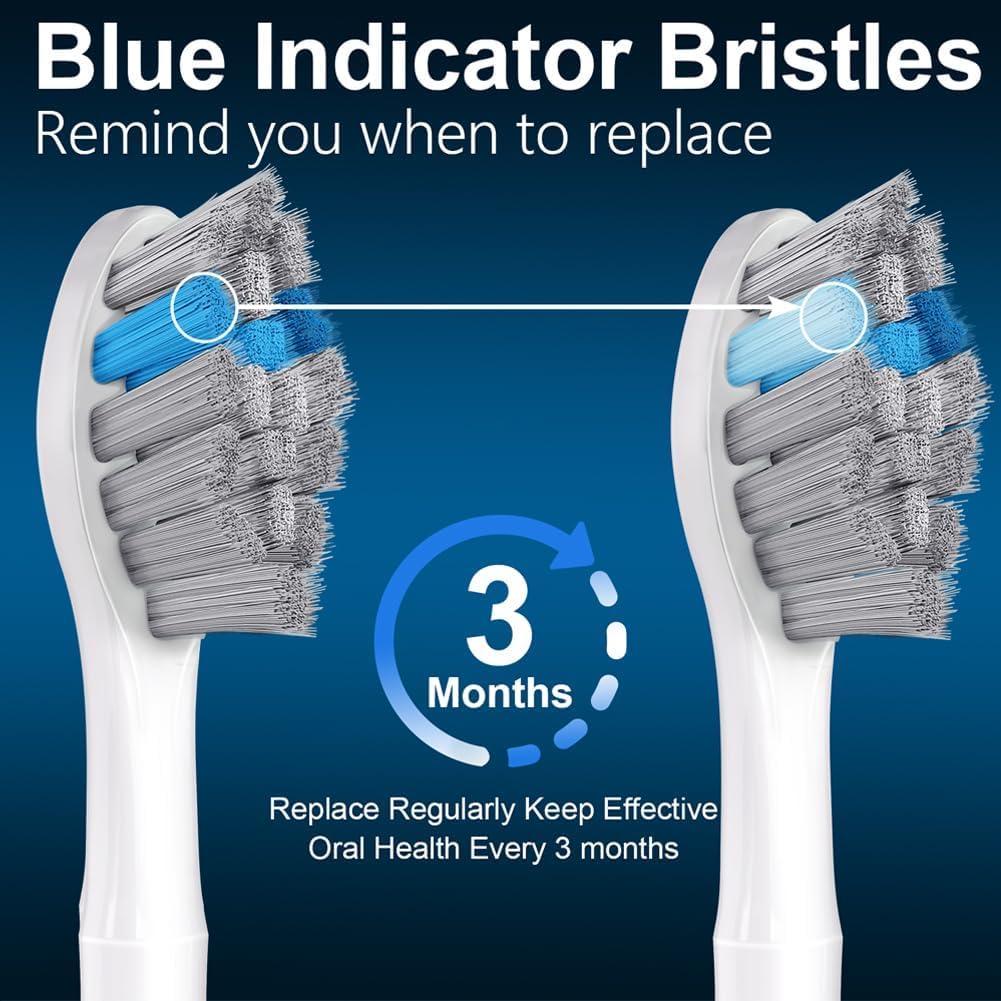 NatraProw Toothbrush Heads for Sonicare Replacement Heads,Brush Heads Compatible with Philips Sonicare Snap-On Electric Toothbrush,Bamboo Charcoal Bristle,6 Count