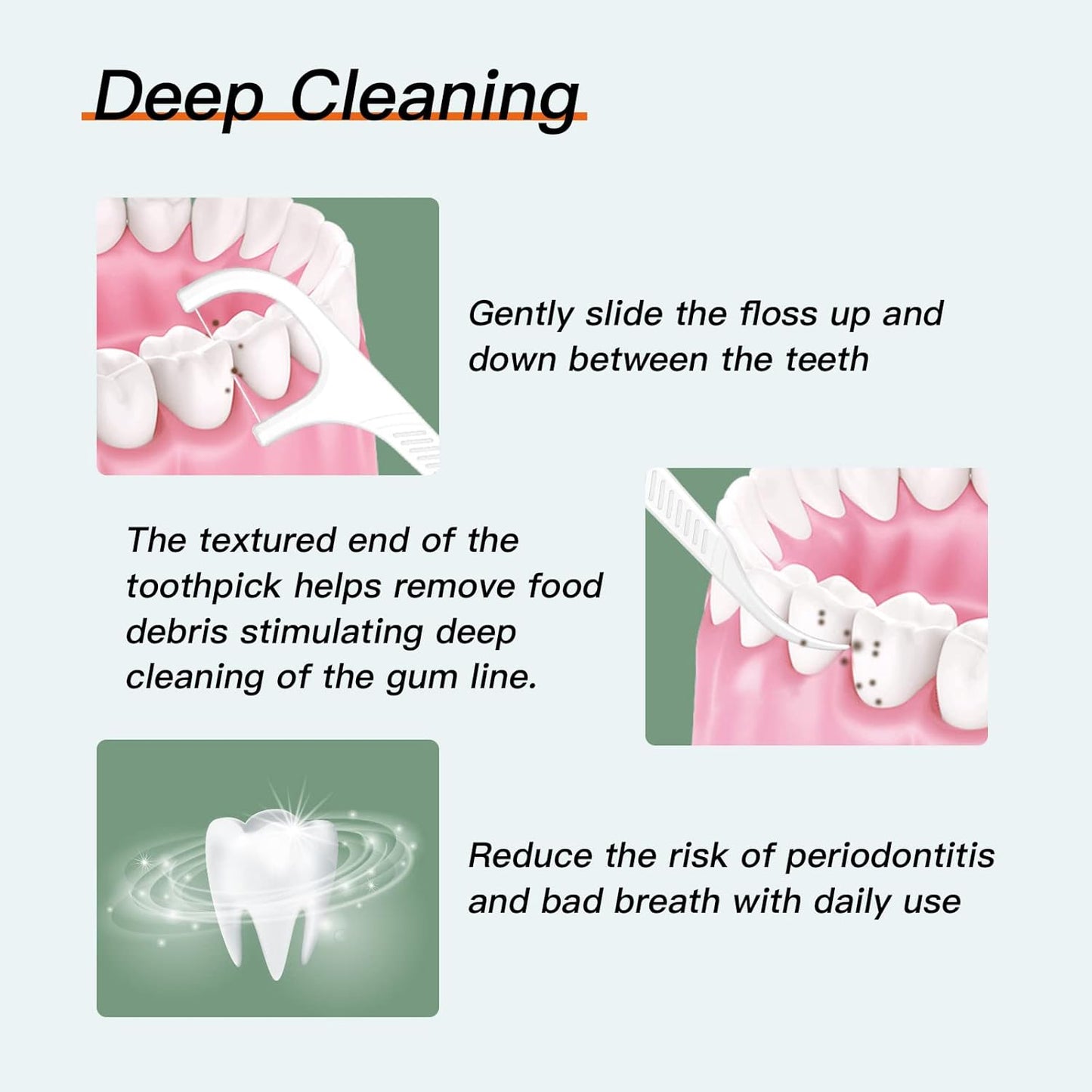 Dental Floss Picks Portable Case-20 Count Pocket-Sized Professional Flosser Dispenser-LIAMOSS Superfine Toothpicks Sticks-Best Dental Oral Care(Blue Green)