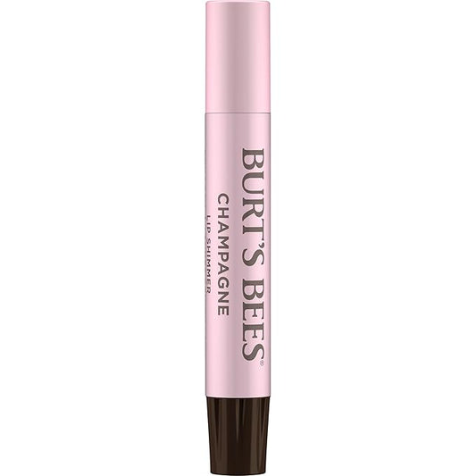 Burt's Bees Shimmer Lip Tint Set, Tinted Lip Balm Stick, Moisturizing for All Day Hydration with Natural Origin Glowy Pigmented Finish & Buildable Color, Champagne (4-Pack)