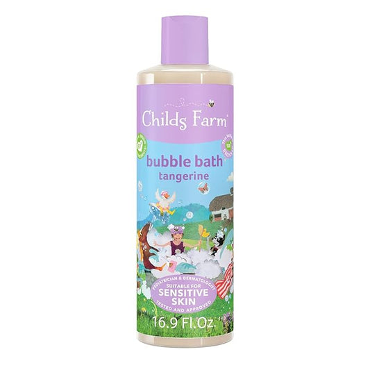 Childs Farm, Kids Bubble Bath for Dry, Sensitive Skin, Organic Tangerine, Gently Cleanses & Soothes, Vegan, Cruelty-Free, 16.9 fl oz