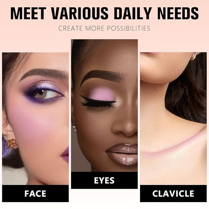 Lavender Purple Matte for Face Cheeks Blush, Natural Cream Blushes Makeup Palette, Light Monochrome Blush Creamy Powder Palette Makeup for Women, Blushe Eyeshadow Foundation for Every Day 04