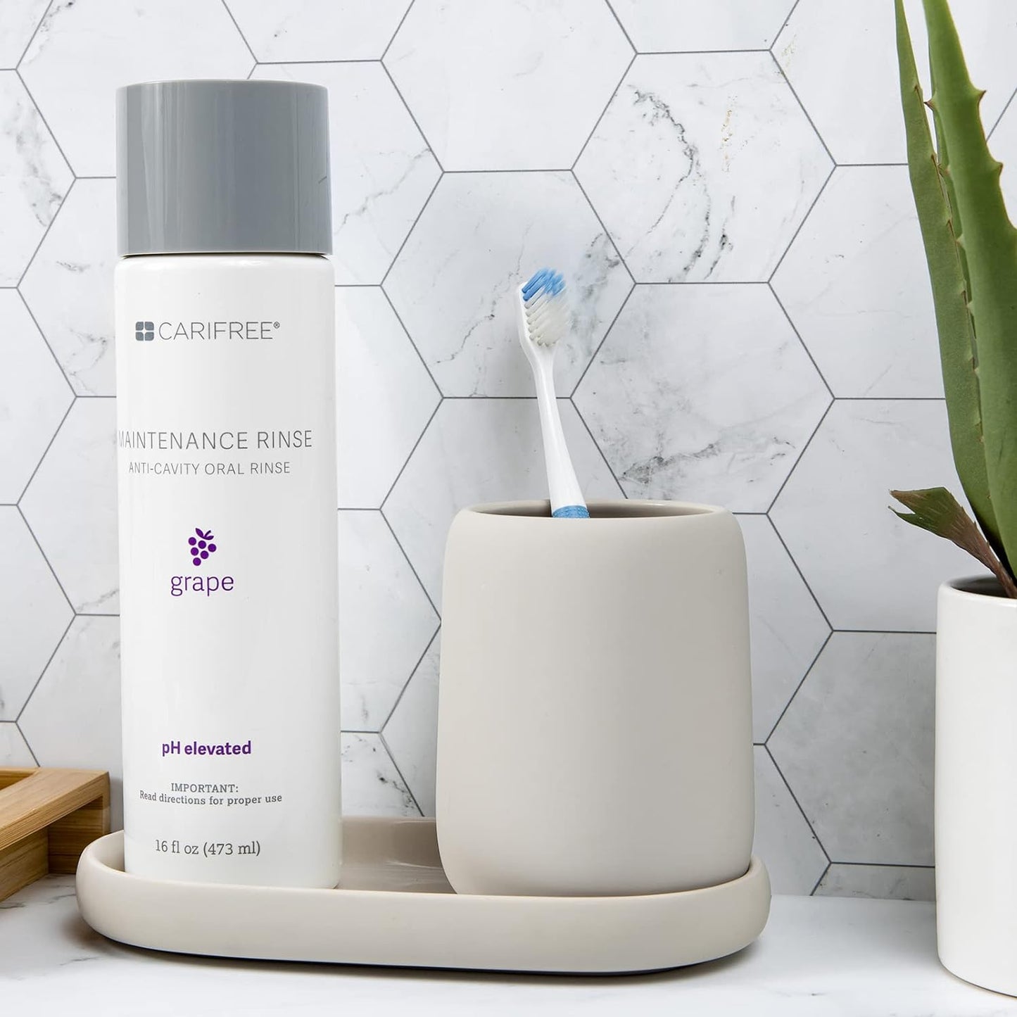 CariFree Maintenance Rinse, Grape Flavor, Anti-Cavity Fluoride Mouthwash, Dentist Recommended, Prevents Oral Decay, Freshens Breath, Alcohol-Free, Neutralizes pH (16 Fl Oz (Pack of 4)