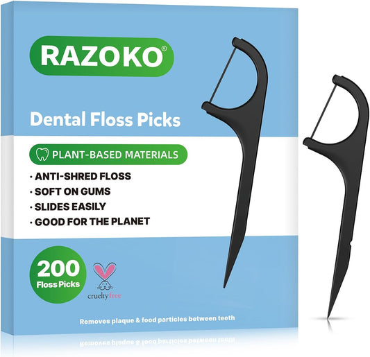 Biodegradable Dental Floss Picks - Easy Glide for Fresh Breath and Healthy Gums