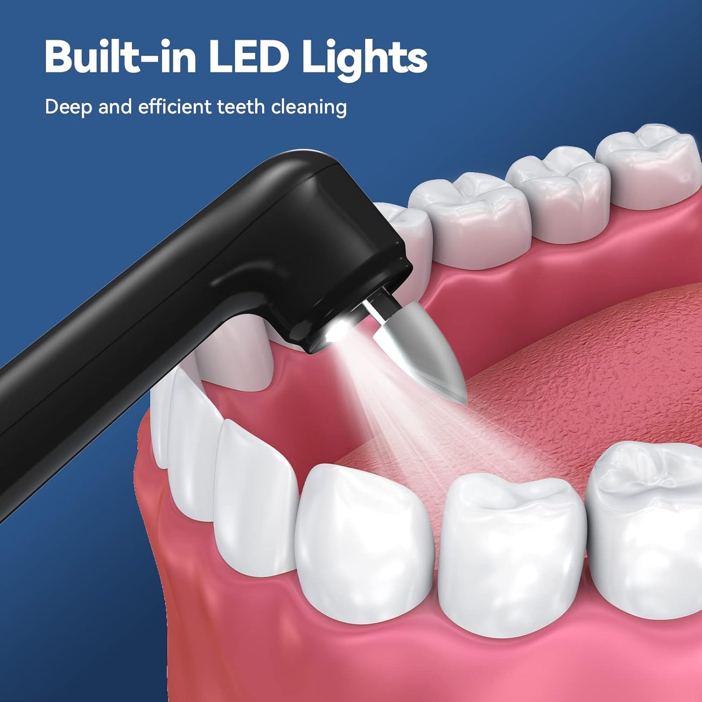 Tooth Polisher Rechargeable,Tooth Buffer Polisher with 5 Replacement Heads & Cleaning Modes, USB Rechargeable, Ipx6 Waterproof, Teeth Black Stain Remover for Adults & Kids Black