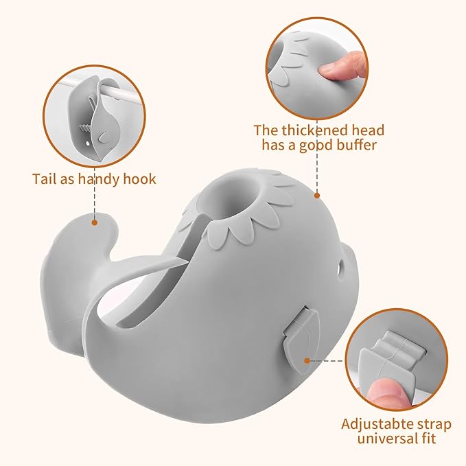 Skyroku Toddler Faucet Extender & Blue Bathtub Spout Cover, Sink Extender with Temperature Sensor for Bathroom Sinks, Kitchen, Bathtubs, Bundle and Save! (BrownGrey)