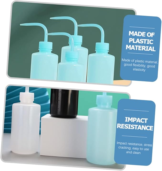 4pcs Eyelash Cleaning Squeeze Diffuser Bottle Portable Rinse Bottles for Controlled Liquid Dispensing for Tattoo Artists and Hairdressers