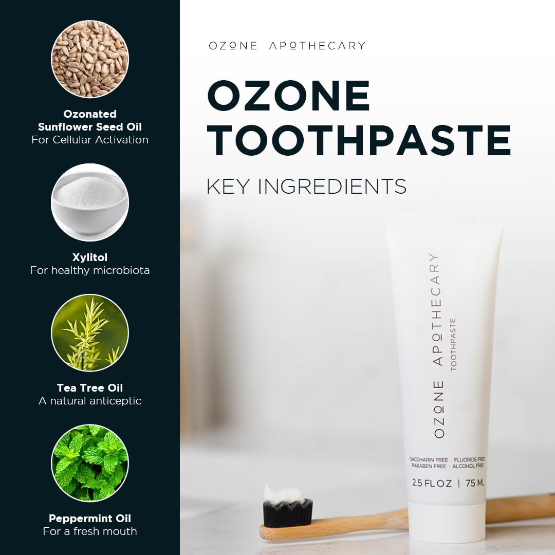 Toothpaste Ozone Oil Infused Toothpaste Flouride Free for Promoting Healthy Mouth | Ozonated Oral Care