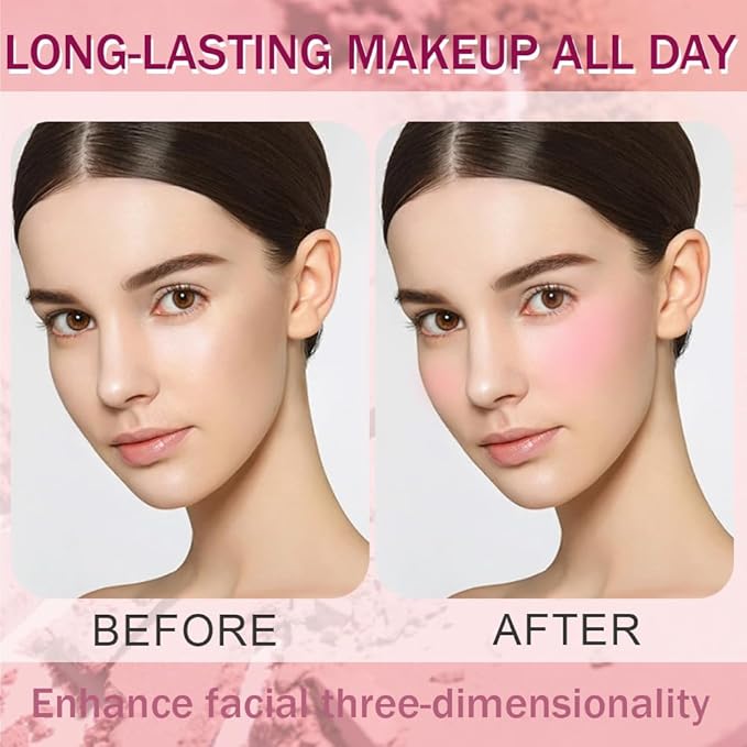 Matte Powder Blush for Cheeks – Long Lasting Natural Face Blusher Makeup, Lightweight Blendable Cheek Color for Women, Vegan & Cruelty-Free – #05 Light Pink