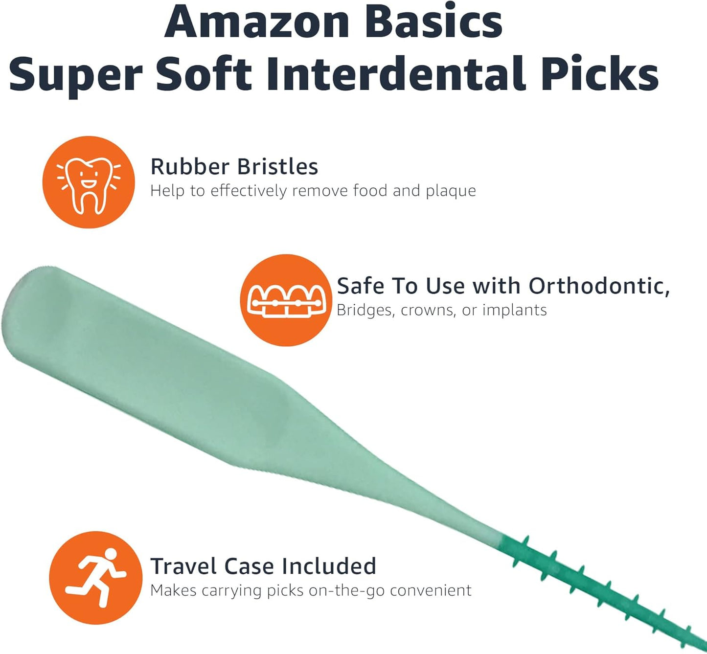 Amazon Basics Interdental Picks, 100 Count, 1 Pack