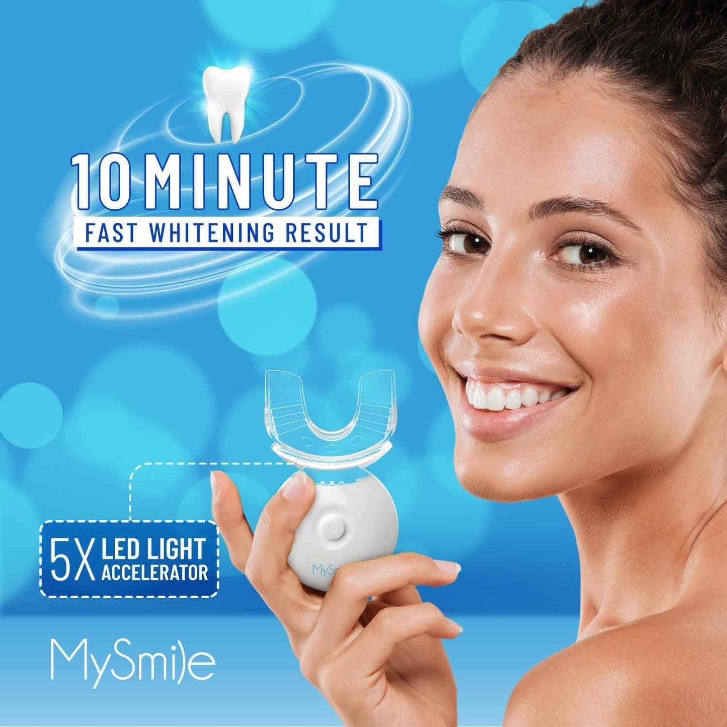 MySmile Teeth Whitening Kit with LED Light, 10 Min Fast Teeth Whitener with 3 x 35% Carbamide Peroxide Whitening Gel, Helps to Remove Stains from Coffee, Smoking, Wines, Soda, Food