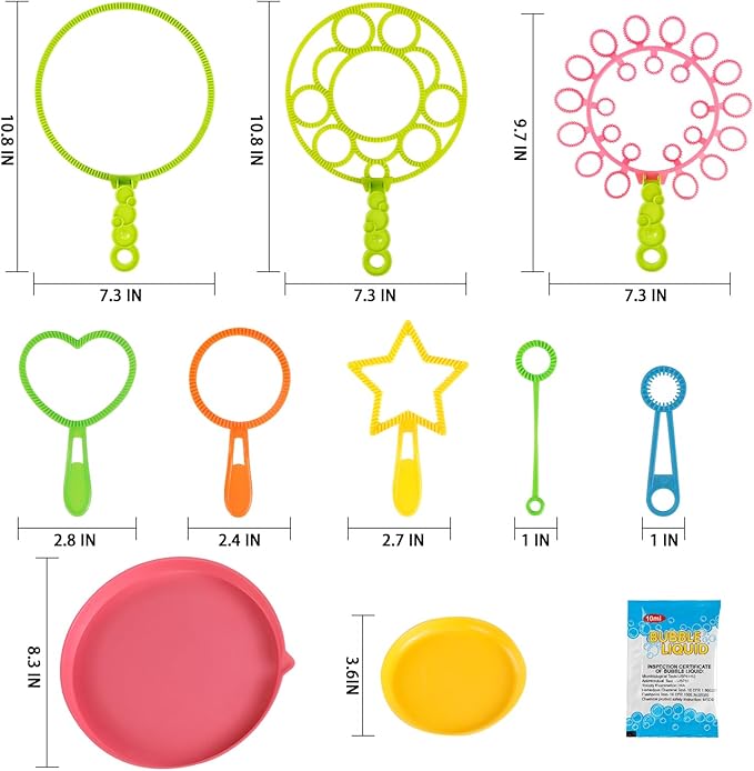Bubble Wands kit Party Favors for Kids Bulk Toys Party Supplies Christmas Birthday Wedding Bath Time Gifts for Boys Girls (Various)