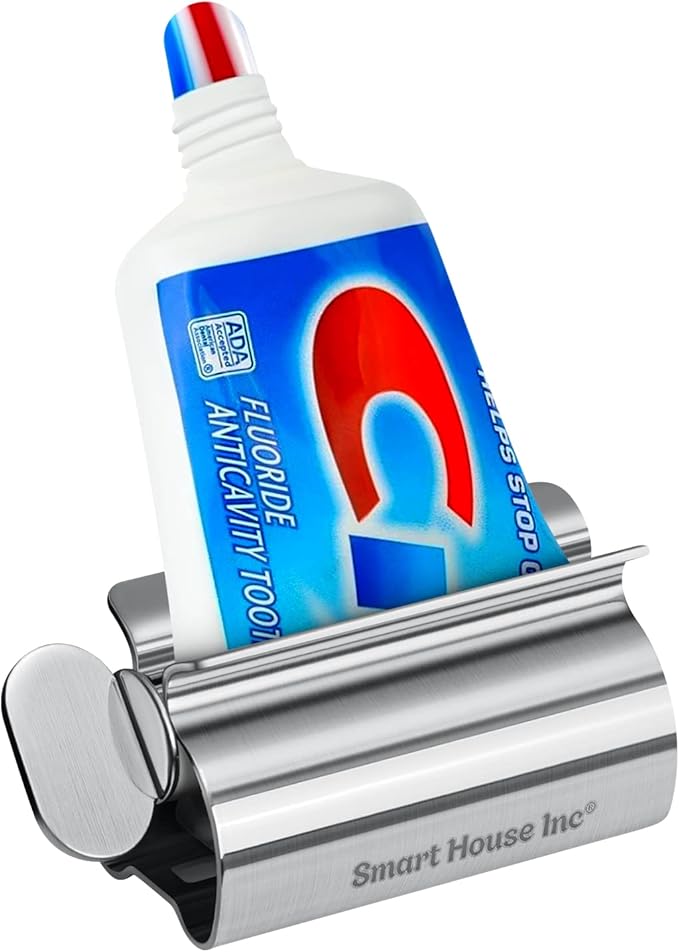 Toothpaste Squeezer Tube Roller Stainless Steel Tube Squeezer Rollers, Saves Toothpaste, Creams, Puts an end to Waste - Simple and Practical (Silver)
