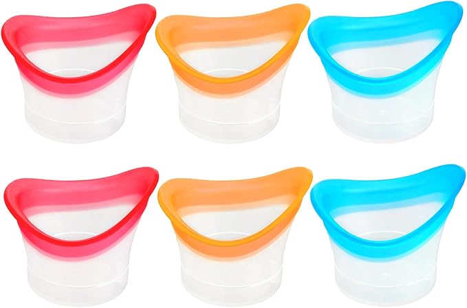 Eye Wash Cups for Eye Wash Bath Kit 6 Pack Silicone Eyes Cleaning Cup Reusable Eyewash Cleaner Cups Portable Eyes Rinse Cup Care Tool for Relief Cleansing Make up Dust Quick Discomfort