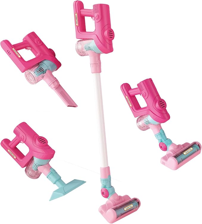 Kids Vacuum That Really Works, Toddler Vacuum Cleaner, Toy Baby Working Play Mini Children's Size Pretend Vaccum with Real Suction, Housekeeping Keeping Toys Cleaning Set Girls Boys