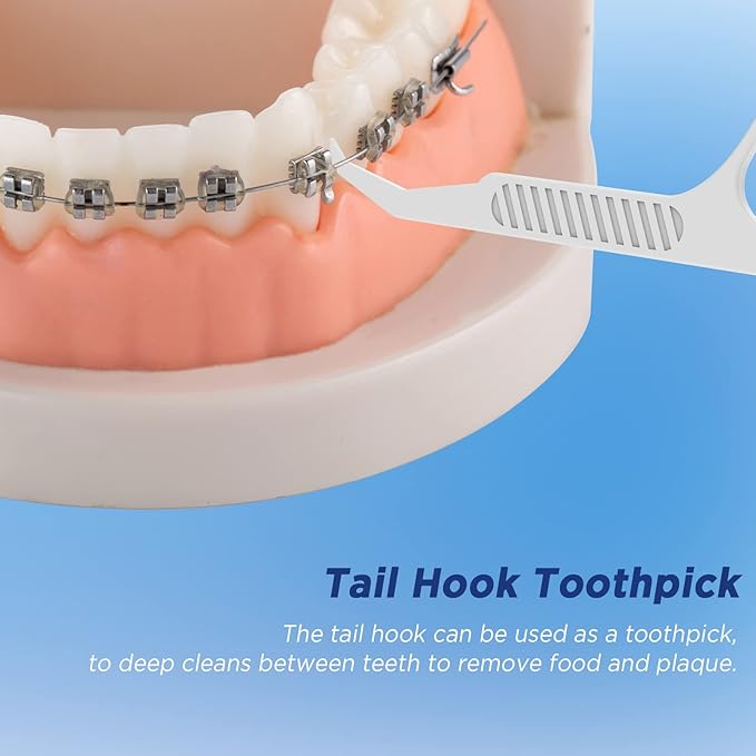 140 Count Braces Flossers with 10 Travel Cases, Orthodontic Flossers for Braces - Ortho Dental Floss Picks, 14 Count (Pack of 10)