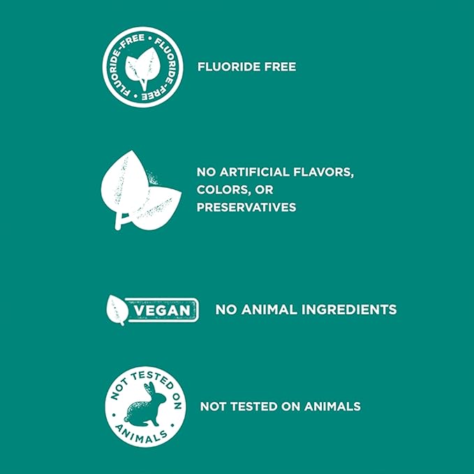 Antiplaque & Whitening Toothpaste, Peppermint, Fluoride-Free – 4 Pack (4.5 oz Each, 18 oz Total) – Natural Whitening with Zinc & Xylitol + Free Toothpaste Squeezer Gift