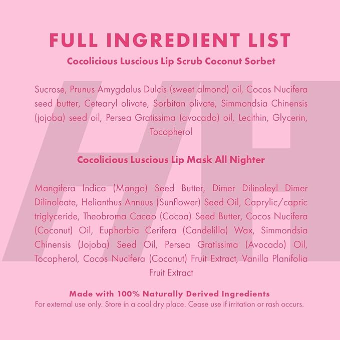 100% Natural Lip Scrub Vegan Conditioning Coconut Lip Exfoliator Gentle Exfoliant Sugar Lip Polish and Lip Exfoliator Scrubber for Chapped and Dry Lips (Lip Scrub and Mask Gift Set) Stocking Stuffers