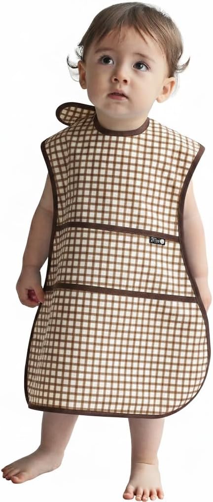 Full Coverage Waterproof Feeding Bib for Toddlers – Extra Long Apron Bib for Mealtime, Self-Feeding, High Chairn