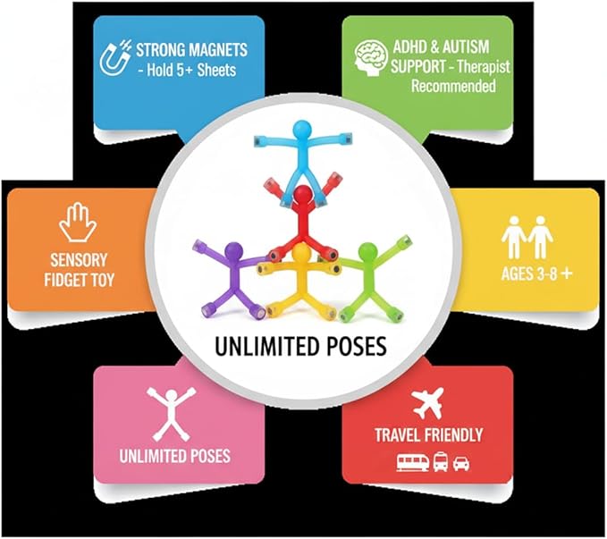 MAGMEN STEM Magnetic Travel Toys 10PC, Airplane Car Road Trip, Stocking Stuffers Fidget Sensory Toys for Kids 3 Years and Older