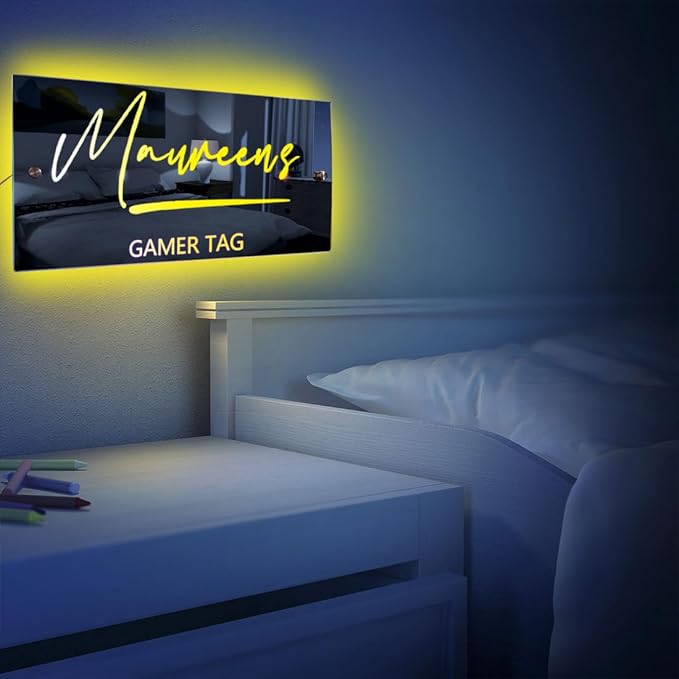 Personalized Tag Salon shop LED Name Mirror Light Custom LED Light Up Mirror Multi Colour Lighting Mirror Name Sign, Custom Name Neon Sign Light Wall Decor Mirror for Bedroom,Bar, barber shop