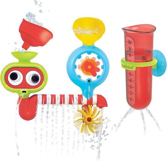Yookidoo Baby Toddler Bath Wall Toy (Ages 1-3) Waterfall Spinning Gears & Rotating Googly Eyes - Mold Free - Attach to Any Tub or Shower - Spin N Sprinkle Water Lab - Great for Boys, Girls,& Kids