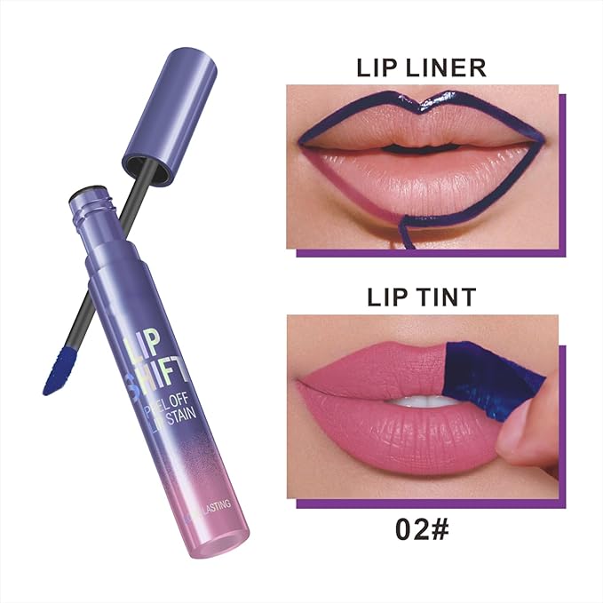 3 Colors Lip Stain Peel Off, Peel off Lip stain, Lip Tint Stain, Peel off Lip Liner Stain, Lip Stain Peel off Tint Tattoo Color Waterproof Long-Lasting, No Smudging（3PCS）