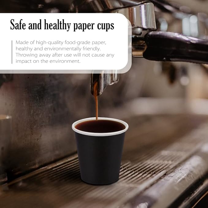 100 Pack 3 oz Paper Cups, Bathroom Moushwash Cups, Disposable Cups, Small Snack Cups for Water, Juice,Candy Ideal for Halloween Party Bathroom and Office (Black)