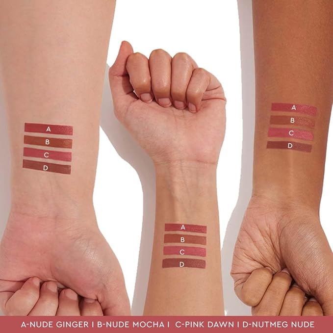 KIRO Four Play Non-Stop Airy Matte Liquid Lip Stack – Ultimate Quad | 4 Nude Lipstick Shades | Long-Lasting, Transfer-Proof, Hydrating, Lightweight | Infused with Avocado & Apricot Oils | 6ml