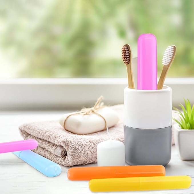 NICEMOVIC 120 Piece Toothbrush Holder, Portable Plastic Dust Proof Breathable, Indoor/Outdoor Travel Trip Camping School