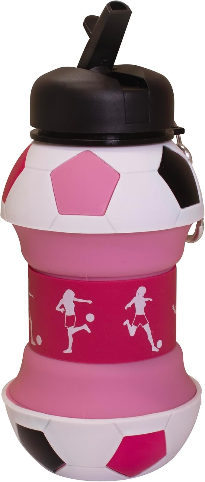 Maccabi Art Clip-On Collapsible BPA-Free Silicone Soccer Ball Water Bottle for Kids, 1 Liter Size