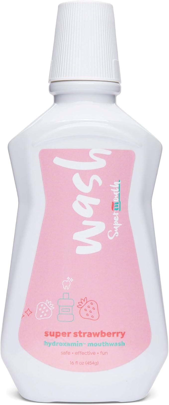 SuperMouth® Fluoride-Free Mouthwash – Nano-Hydroxyapatite, Vitamins D3 & K2, Prebiotics, Alkaline pH 8.5, Alcohol-Free, Freshens Breath, Safe Clean Ingredients, 4 Flavor Options