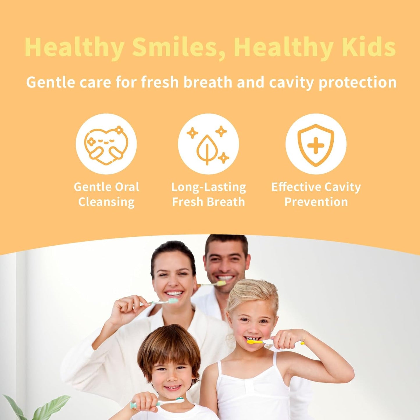 Mouth Spray for Kids, Toddler Toothpaste Helper, Fluoride Free Baby Toothpaste Cavity Protection, Oral Care with Natural P113+ Antibacterial Peptide - for Newborns to Age 12 (Citrus)