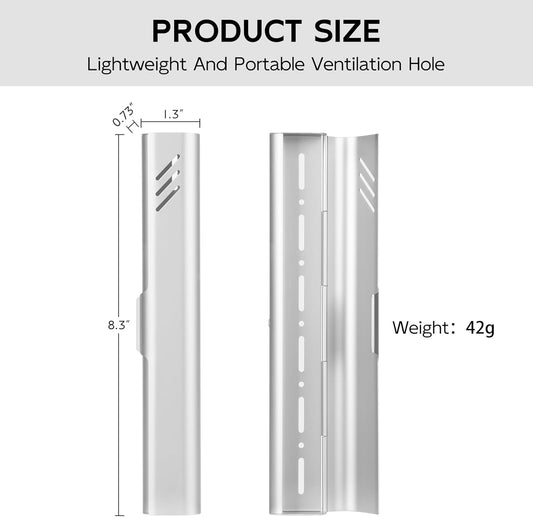 Travel Toothbrush Case, 2Pack Portable Toothbrush Holders, Durable Aluminum Toothbrush Storage Box, Small Breathable Manual Toothbrush Container for Traveling, Camping, Business Trip - Sliver