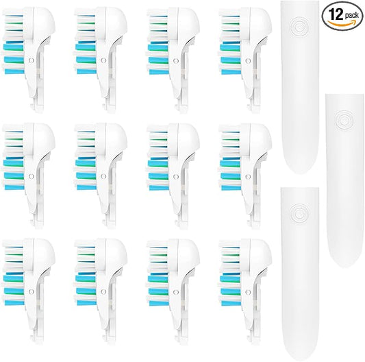 12 Pcs Fit for Oral B Toothbrush Heads Dual Clean Replacements Attachment Spin Brush Head Sensitive Refill Accessories fit for 4732 3733 4734