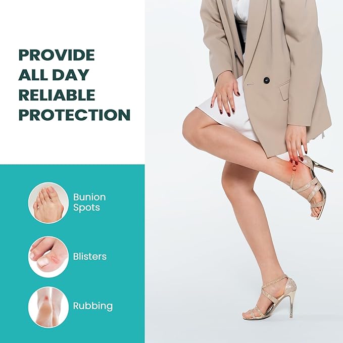 Hydrocolloid Gel Blister Bandages Pads - (Variety Pack) Promifun 32ct Waterproof Adhesive Blisters Bandages - Blister Pads for Heel, Foot, Toe, Feet - Gel Blister Chshions for Prevention & Recovery