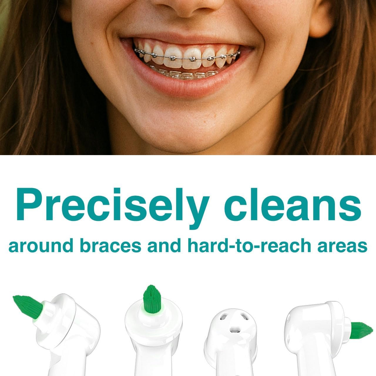 Black Interdental Replacement Brush Heads for Oral-B Electric Toothbrushes (Except The iO Series), 2-Pack, Ideal for Braces, Between Teeth, and Back Teeth Cleaning (2)