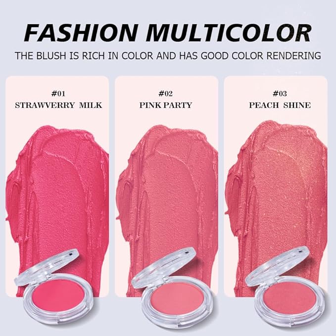 Blush Palette – Long-Lasting Waterproof Powder Blush, Natural Matte & Buildable Color, Smooth Blendable Finish for All Skin Tones, Ideal for Daily Makeup(02 ORANGE LIGHT)