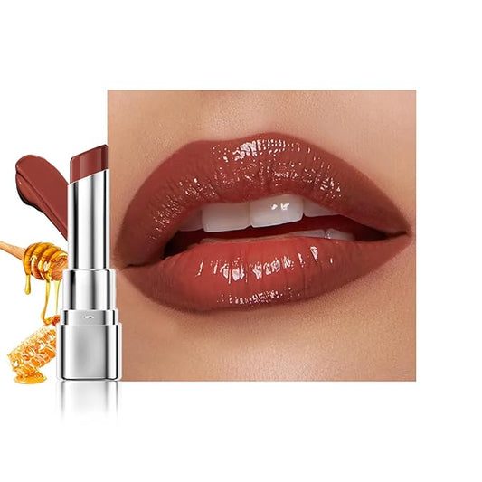 Dark Brown Honey Tinted Lip Stain Lip Balm Lip Gloss Lipstick, Sheer Hydrating Lip Stains Tint, Moisturizing Lip Color for All Skin Tones, Nourishing Lip Balm with a Hint of Natural Black Cherry
